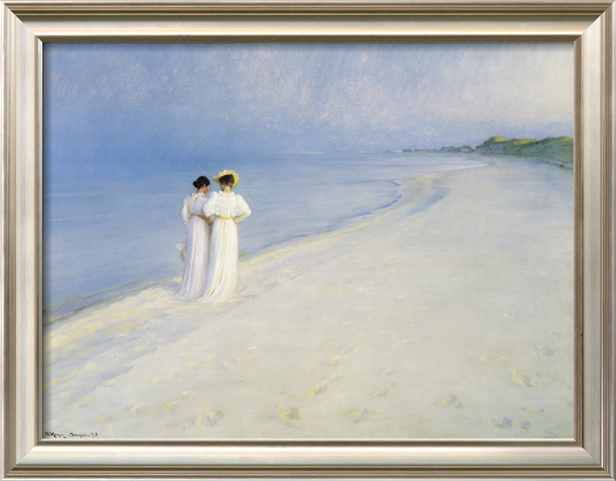 Summer Afternoon on Skagen Beach - Peder Severin Kroyer Painting On Canvas